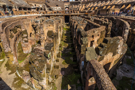 May 28, 2016: Detail of the underground level of the Colosseum, Romeのeditorial素材
