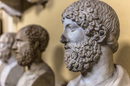 May 30, 2016: Bust of a bearded man in the Vatican Museum, Vatican Cityのeditorial素材