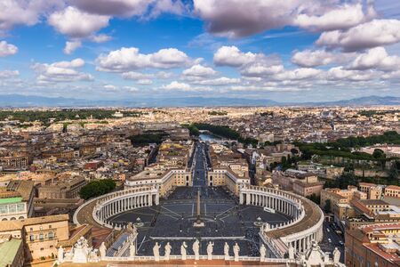 May 30, 2016: Panorama of the Vatican City seen from the top of the Saint Peter's Basilica, Vatican Cityのeditorial素材