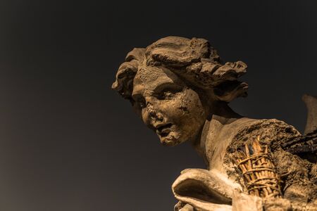 May 30, 2016: Statue of an angel in the Vatican Museum, Vatican Cityのeditorial素材