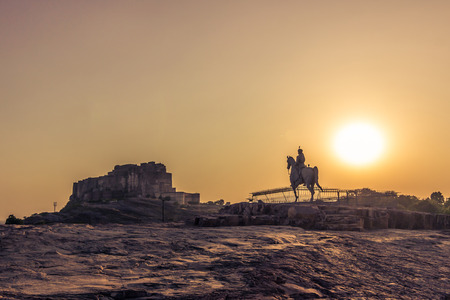 November 05, 2014: Sunset at the Mehrangarh fort in Jodhpur, Indiaのeditorial素材