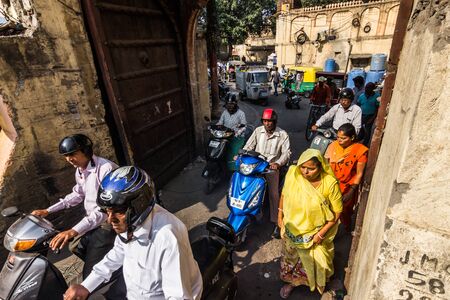 November 03, 2014: People in the streets of Jaipur, Indiaのeditorial素材
