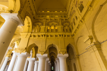 November 13, 2014: Inside the Thirumalai Nayakkar Mahal palace in Madurai, Indiaのeditorial素材