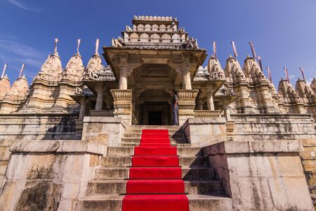 November 08, 2014: Entrance to the Jain temple of Ranakpur, Indiaのeditorial素材
