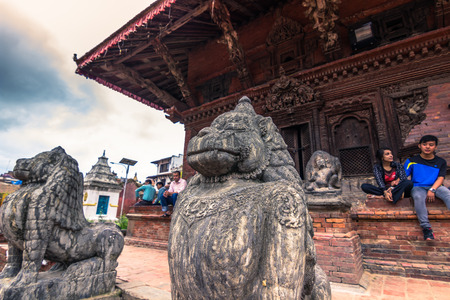 August 18, 2014 - Statue of monkey in Patan, Nepalのeditorial素材