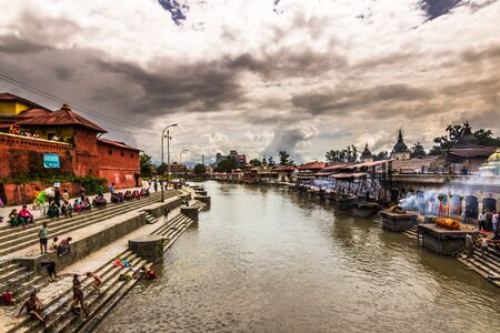 August 18, 2014 - Bagmati river in Kathmandu, Nepalのeditorial素材
