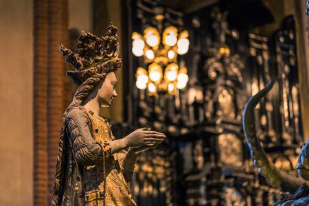 January 21, 2017: Statue of a saint in the Cathedral of Stockholm, Swedenのeditorial素材
