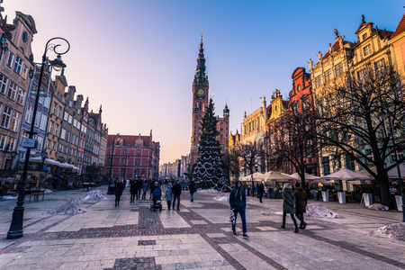 January 28, 2017: Long Market Square of Gdansk, Polandのeditorial素材