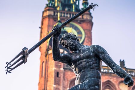 January 28, 2017: Statue of Neptune in Gdansk, Polandのeditorial素材