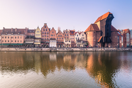 January 28, 2017: Historic crane in old town Gdansk, Polandのeditorial素材