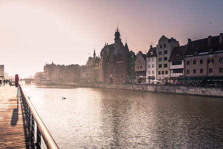 January 28, 2017: Old town harbor of Gdansk, Polandのeditorial素材