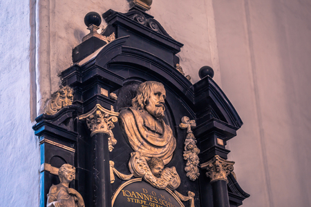 January 28, 2017: Details inside Saint Mary's cathedral in Gdansk, Polandのeditorial素材