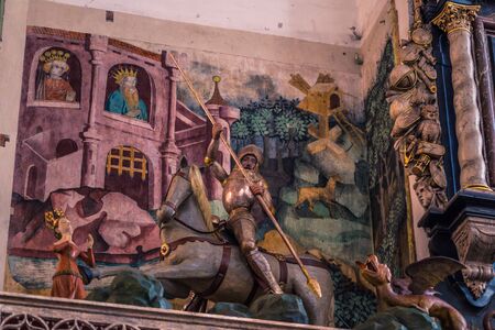 January 28, 2017: Saint George Inside Saint Mary's cathedral in Gdansk, Polandのeditorial素材