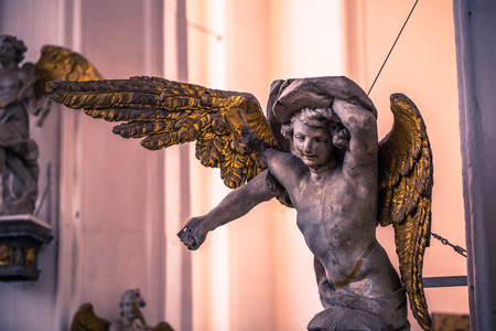 January 28, 2017: Angel Inside Saint Mary's cathedral in Gdansk, Polandのeditorial素材