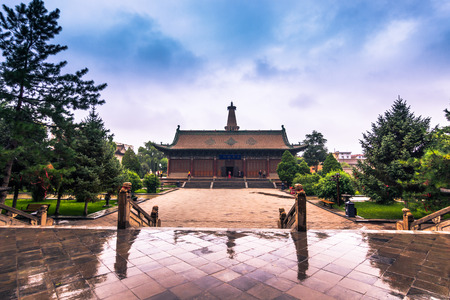 Zhangye, China - August 03, 2014: Buddhist temple in Zhangye, Chinaのeditorial素材