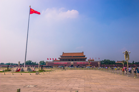 Beijing, China - July 20, 2014: Forbidden city in Tiananmen squareのeditorial素材