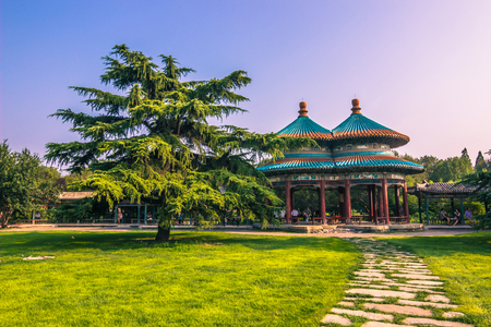Beijing, China - July 20, 2014: Gardens of the Temple of Heaven complexのeditorial素材