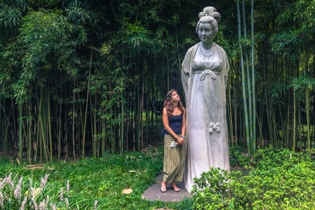 Chengdu, China - August 10, 2014: Pavilion Park in Chengdu, Chinaのeditorial素材