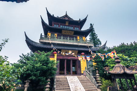 Zhujiajiao, China - July 26, 2014: Temple in Zhujiajiao villageのeditorial素材