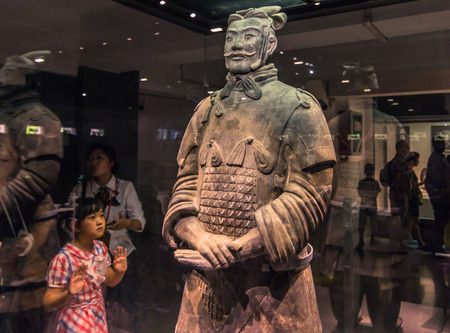 Xi'an, China - July 22, 2014: Museum at the tombs of the Terracota Armyのeditorial素材