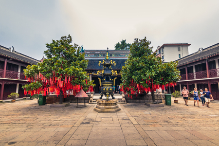 Zhujiajiao, China - July 26, 2014: Taoist temple in Zhujiajiao villageのeditorial素材
