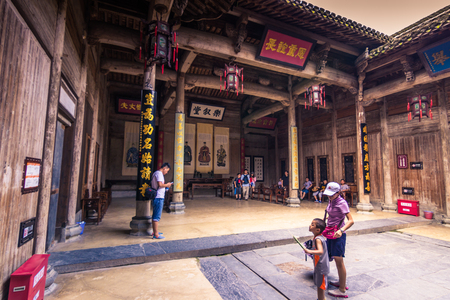 Hongcun, China - July 28, 2014: Temple in the old town of Hongcunのeditorial素材