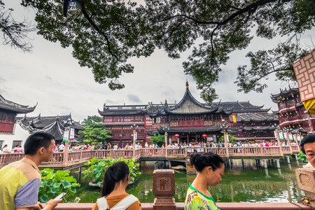 Shanghai, China - July 25, 2014: The Yuyuan Gardens in Shanghaiのeditorial素材