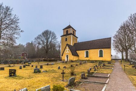 Hatuna, Sweden - April 1, 2017: Church of Haggeby, Swedenのeditorial素材
