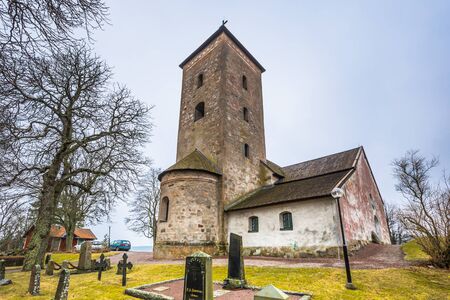 Skanela, Sweden - April 1, 2017: Skanela Church, Swedenのeditorial素材