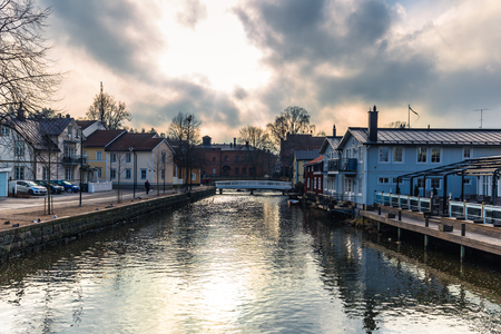 Norrtalje Sweden - April 1, 2017: Old town of Norrtalje, Swedenのeditorial素材