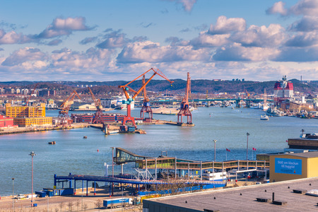 Gothenburg, Sweden - April 14, 2017: Panorama of Gothenburg from Masthugg Church, Swedenのeditorial素材