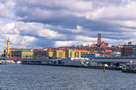Gothenburg, Sweden - April 14, 2017: Panorama of the coast of Gothenburg, Swedenのeditorial素材
