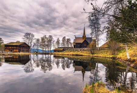 Lillehammer, Norway - May 13, 2017: Garmo Stave Church in Lillehammer, Norwayのeditorial素材
