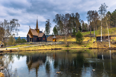 Lillehammer, Norway - May 13, 2017: Garmo Stave Church in Lillehammer, Norwayのeditorial素材