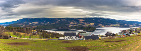 Lomen, Norway - May 13, 2017: Panoramic view of Lomen, Norwayのeditorial素材