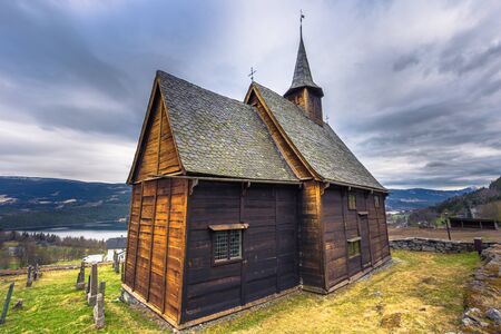 Lomen, Norway - May 13, 2017: Stave Church of Lomen, Norwayのeditorial素材