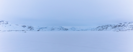Tyin, Norway - May 14, 2017: Frozen lake of Tyin, Norwayのeditorial素材