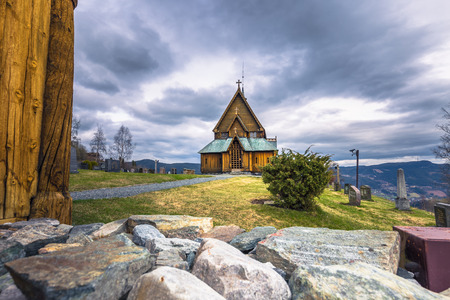 Reinli, Norway - May 13, 2017: Stave Church of Reinli, Norwayのeditorial素材