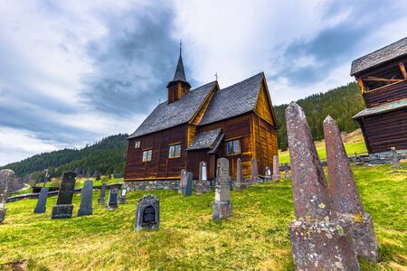 Lomen, Norway - May 13, 2017: Stave Church of Lomen, Norwayのeditorial素材