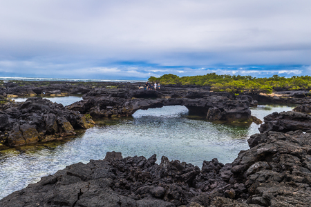 Galapagos Islands - August 26, 2017: Landscape of the Lava tunnels of Isabela Island, Galapagos Islands, Ecuadorのeditorial素材