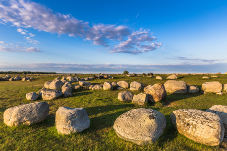 Ancient rock formation in Ãland, Swedenの写真素材