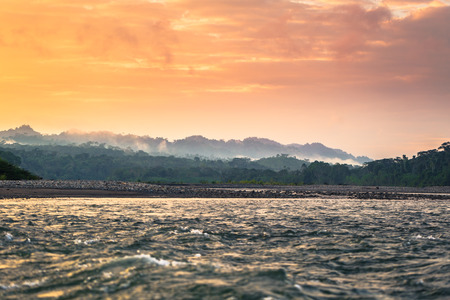 Manu National Park, Peru - August 06, 2017: Sunrise in Manu National Park, Peruのeditorial素材