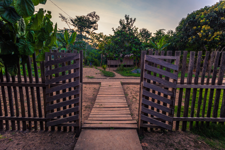 Manu National Park, Peru - August 08, 2017: Boca Manu village in the Amazon rainforest of Manu National Park, Peruのeditorial素材