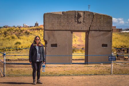 Tiwanaku - July 27, 2017: Ruins of the ancient city of Tiwanaku, Boliviaのeditorial素材