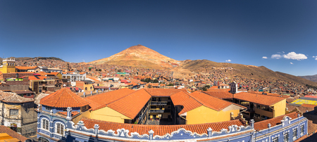 Potosi - July 22, 2017: Panorama of the town of Potosi, Boliviaのeditorial素材