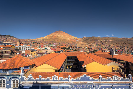 Potosi - July 22, 2017: Panorama of the town of Potosi, Boliviaのeditorial素材