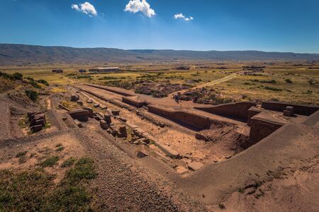 Tiwanaku - July 27, 2017: Ruins of the ancient city of Tiwanaku, Boliviaのeditorial素材