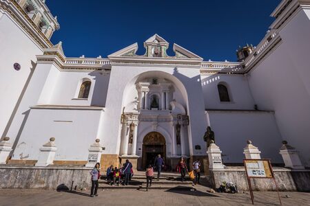 Copacabana - July 29, 2017: Church in Copacabana, Boliviaのeditorial素材