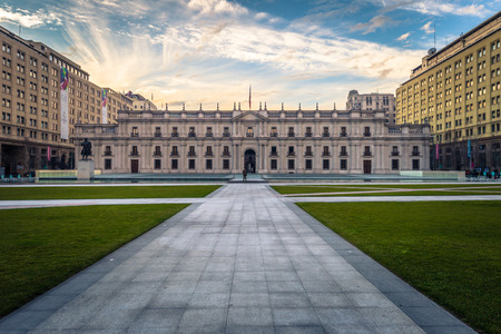 Santiago de Chile - July 08, 2017: Palacio de la Moneda in Santiago de Chileのeditorial素材