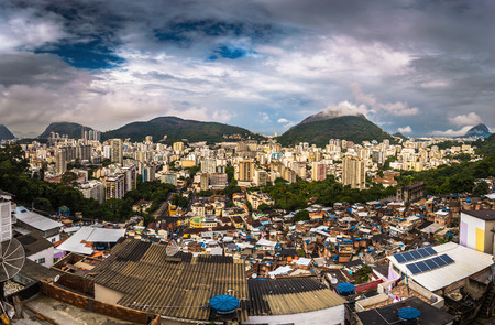 Rooftops of the Favela of Santa Marta in Rio de Janeiro, Brazilの写真素材